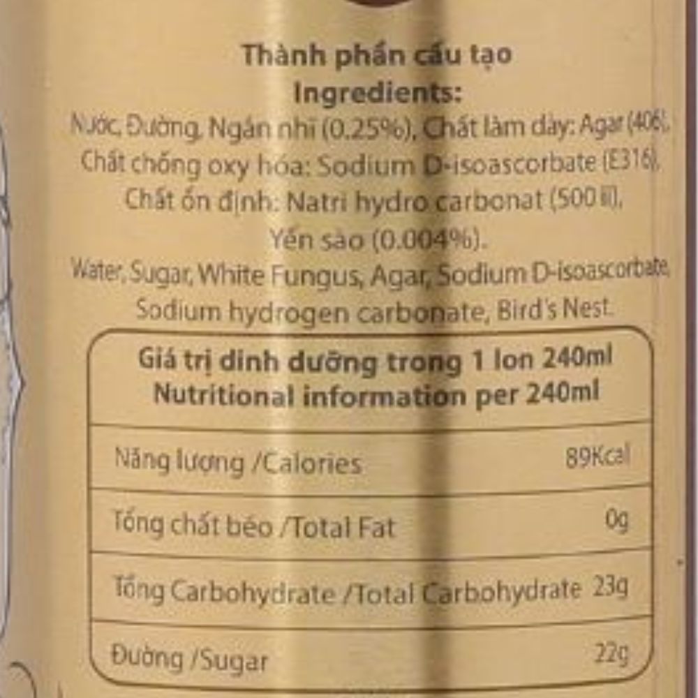 Với hàm lượng yến sào ở tỷ lệ thấp như thế, hầu như nước yến không phát huy được tác dụng của yến sào cho sức khỏe cơ thể