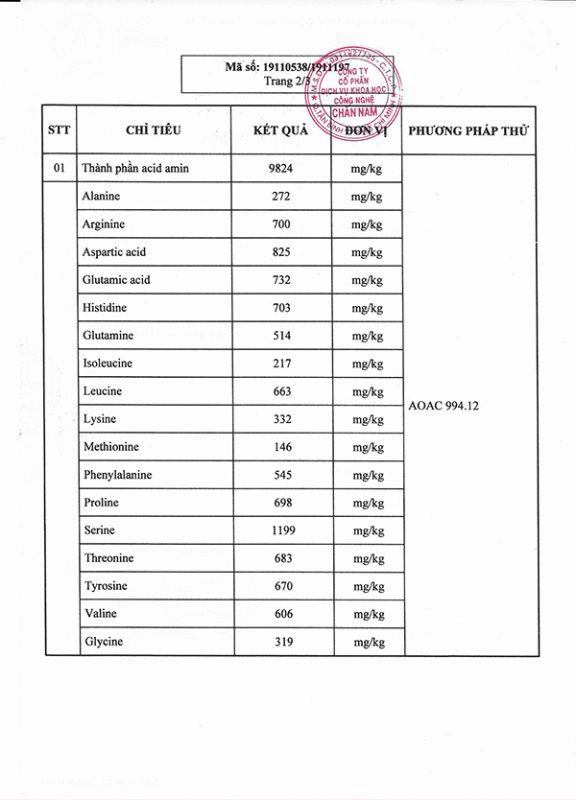 Giấy chứng nhận kiểm tra vi sinh, đạt độ an toàn cho sản phẩm - 01